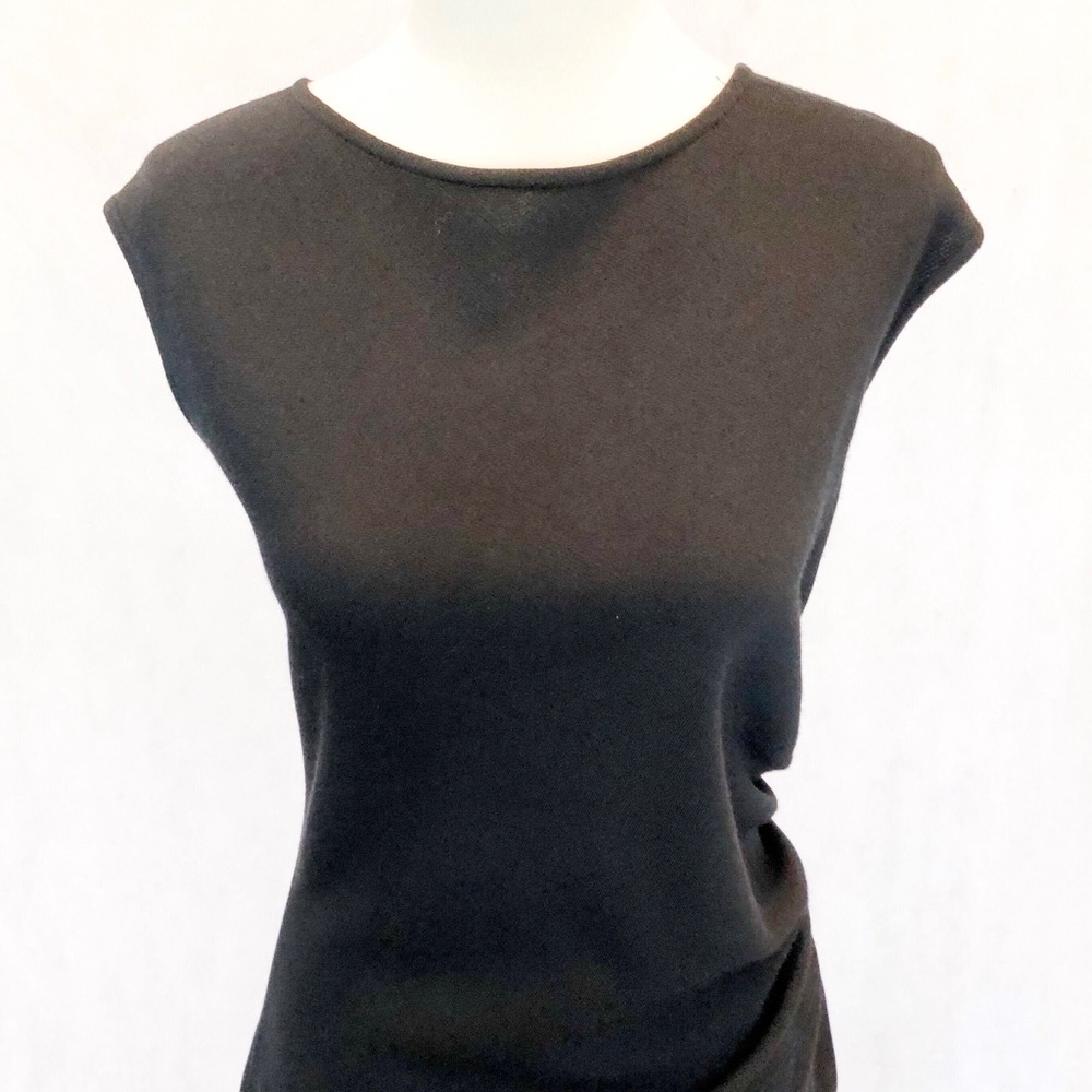 St. John Couture Sleeveless Side Ruched Dress - Picture 2 of 8